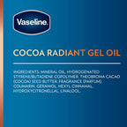 Vaseline Intensive Care Cocoa Radiant Pack of 3 for Glowing Skin Body Gel Oil Made with Pure Cocoa Butter + Replenishing Oils 6.8 oz