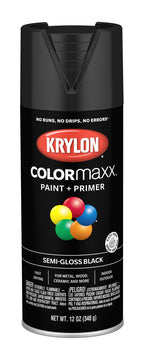 Krylon K05579007 Colormaxx Spray-Paints, Aerosol, Black, 12 Ounce (Pack of 1)