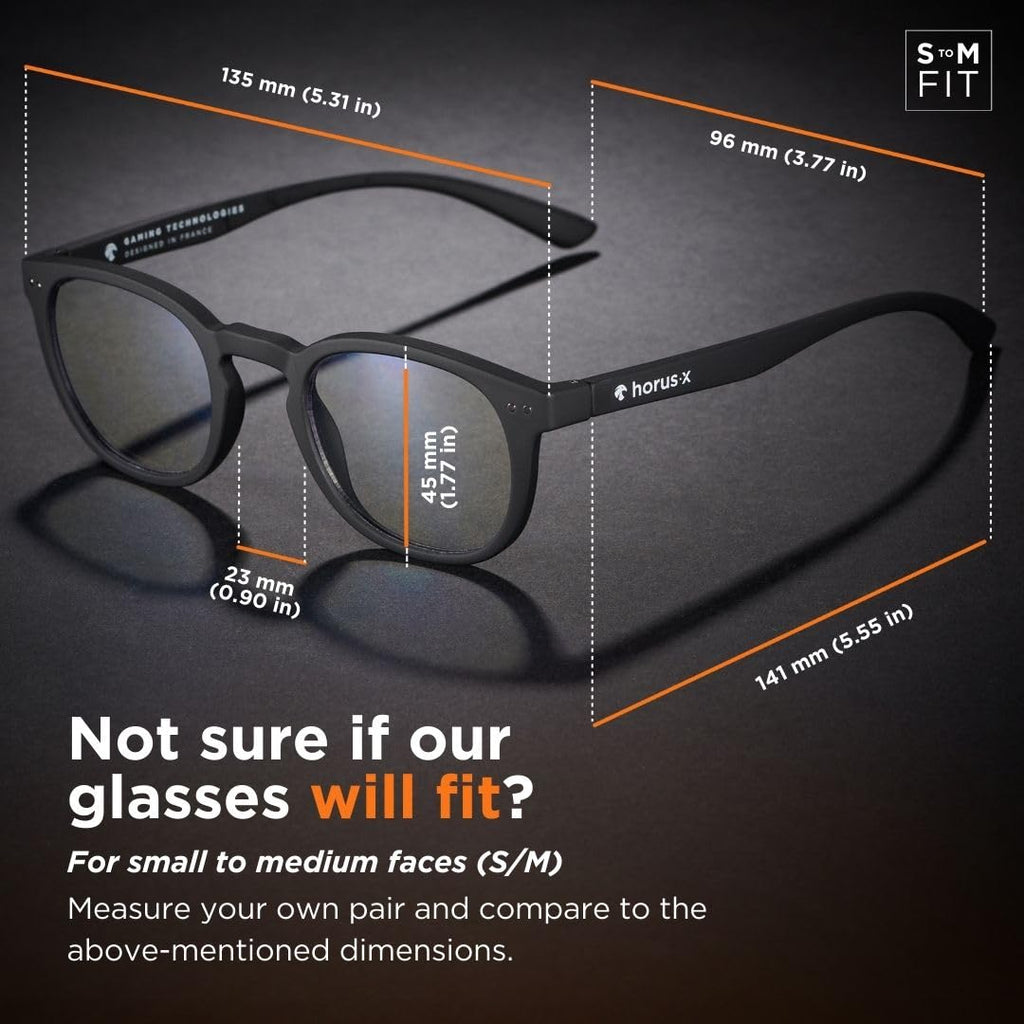 Horus X • Round Blue Light Glasses Men and Women | Computer Glasses for Screens Anti-Fatigue & Eyestrain Relief | Clear