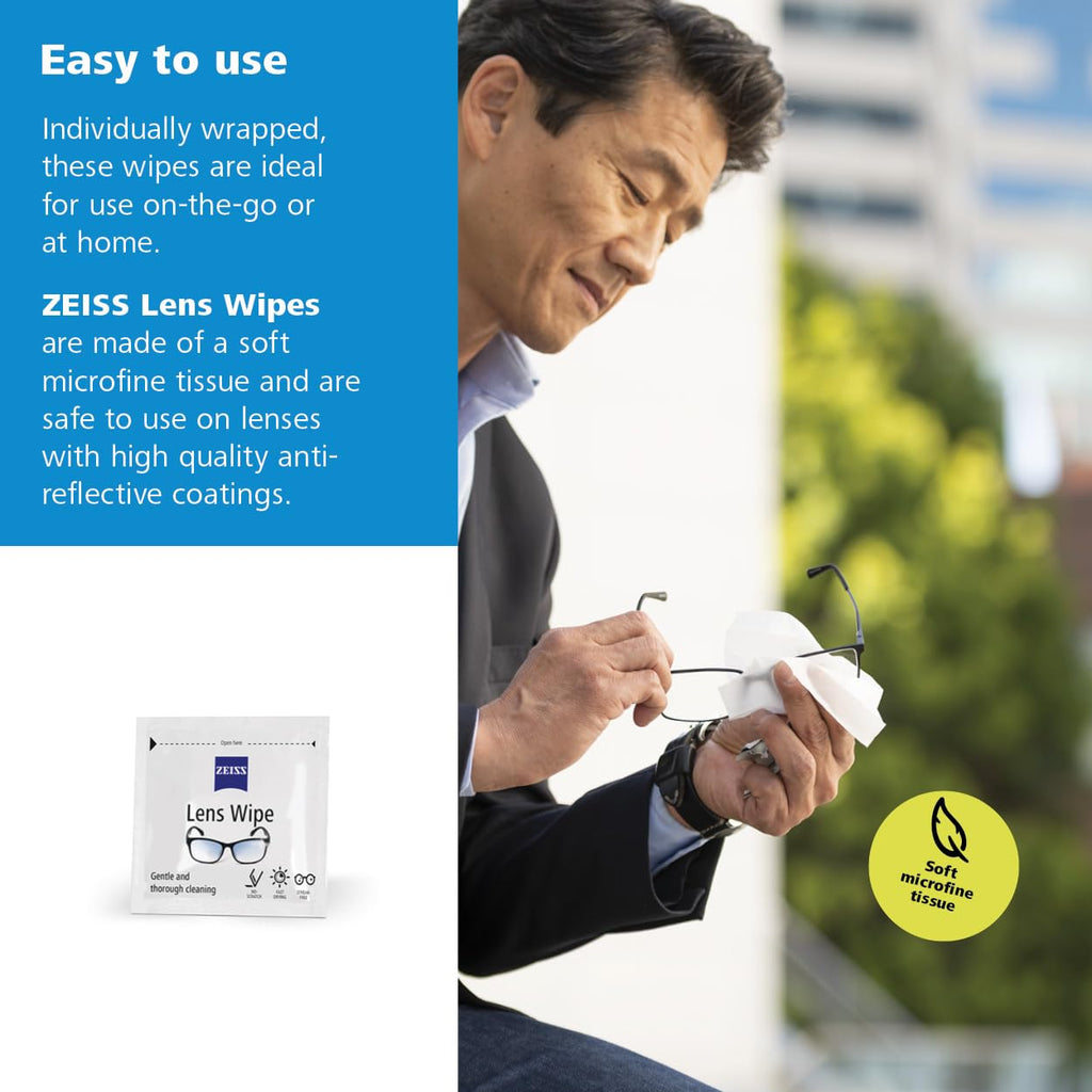ZEISS Pre-Moistened Lens Cleaning Wipes, 2400 Count, Pack of 12