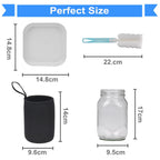 Toowood 2Pack Sprouting Kit,1000ml Sprouting Jar with Mesh Lids and Stands, Microgreens Sprouts Growing Kit, Broccoli Sprouts Seeds Sprouting Jars with Screen Lids,Blackout Sleeves, Tray