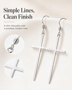 Jeka Cross Earrings for Women, Drop Earrings Christmas Christian Gifts