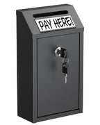 Uniclife Money Box for Cash, Wall Mount Mailboxes for Outside, Locking Mail Box Magnetic Label Holder, Key Drop Box, Cash Box with Lock, Metal Donation Box, Suggestion Box for Home, Office & Shop