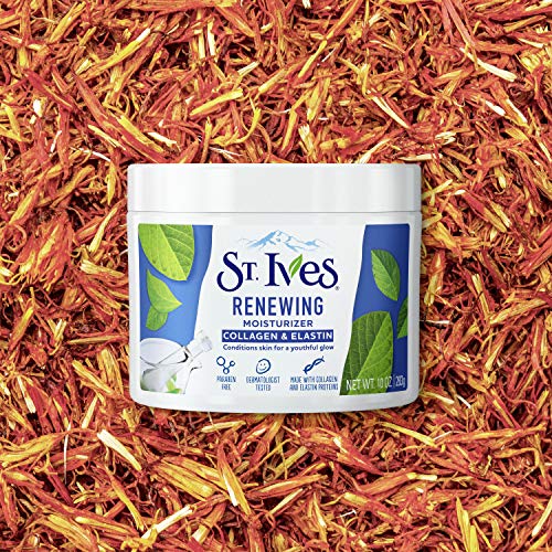 St. Ives Face Moisturizer Cream, Collagen and Elastin, Renewing Facial Moisturizer for Women, Paraben Free, Dermatologist Tested Daily Moisturizing for Dry Skin Cruelty Free, 10 oz, 4 Pack