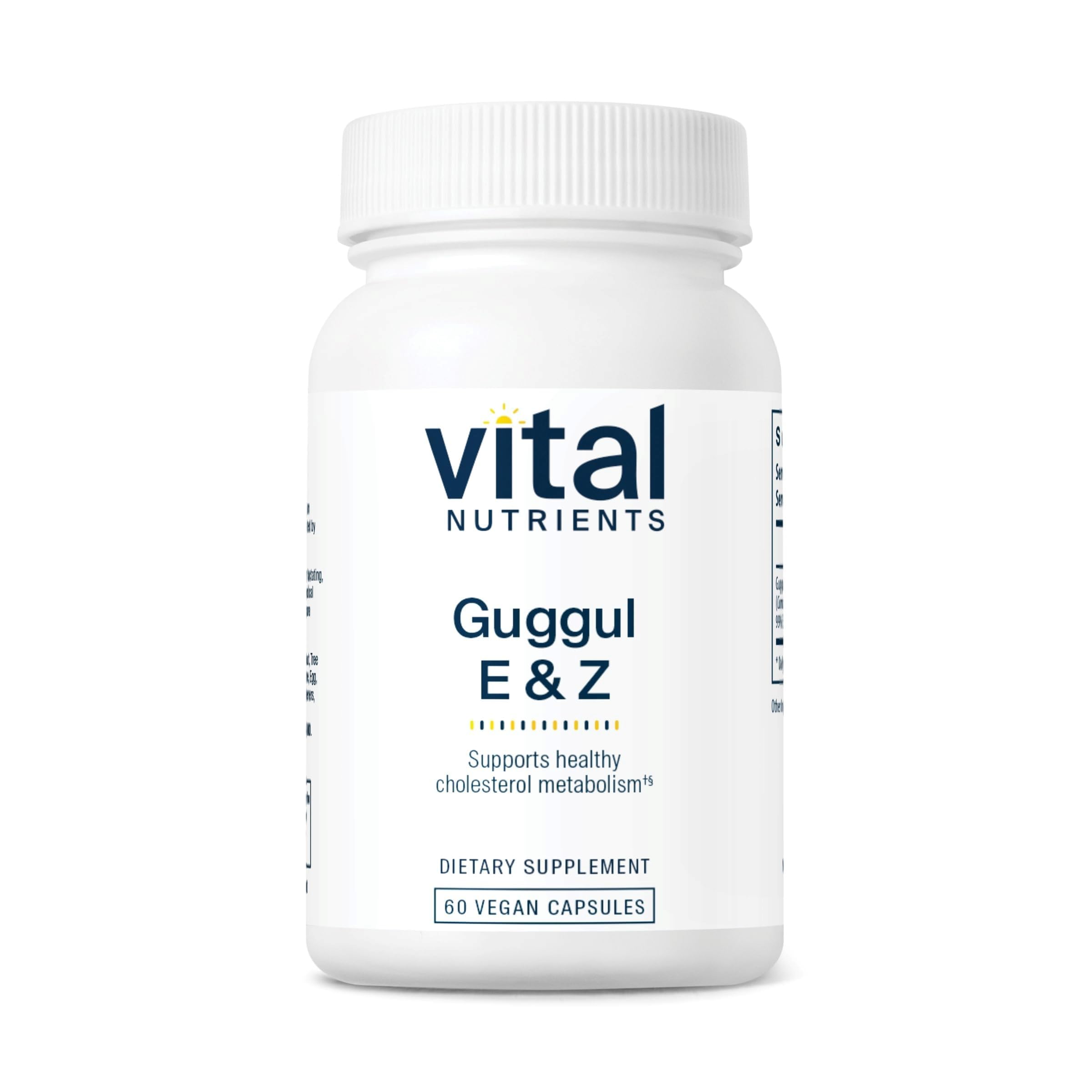 Vital Nutrients Guggul E & Z - Vegan Guggul Supplement - Cholesterol Supplement for Healthy LDL and Triglyceride Levels - Gluten, Dairy, Soy Free - Non-GMO - 60 Capsules