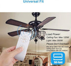 LPHUMEX Universal Ceiling Fan Remote Control Kit, 3-in-1 AC Motor Ceiling Fan Light Timing & Speed Remote, for Hunter/Harbor Breeze/Westinghouse/Honeywell/Other Ceiling Fan lamp
