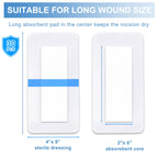 30 Pack 4"x 8" Waterproof Adhesive Island Dressing for Post-Surgery Recovery | Sterile Bordered Gauze Bandages with Non-Stick Pad for Knee/Hip Replacement, Surgical Incision Care & Shower Protection