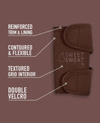 Sports Research Sweet Sweat Arm Trimmers for Men & Women | Increases Heat & Sweat Production to The Bicep Area | Includes Mesh Carrying Bag (Terra, Small)