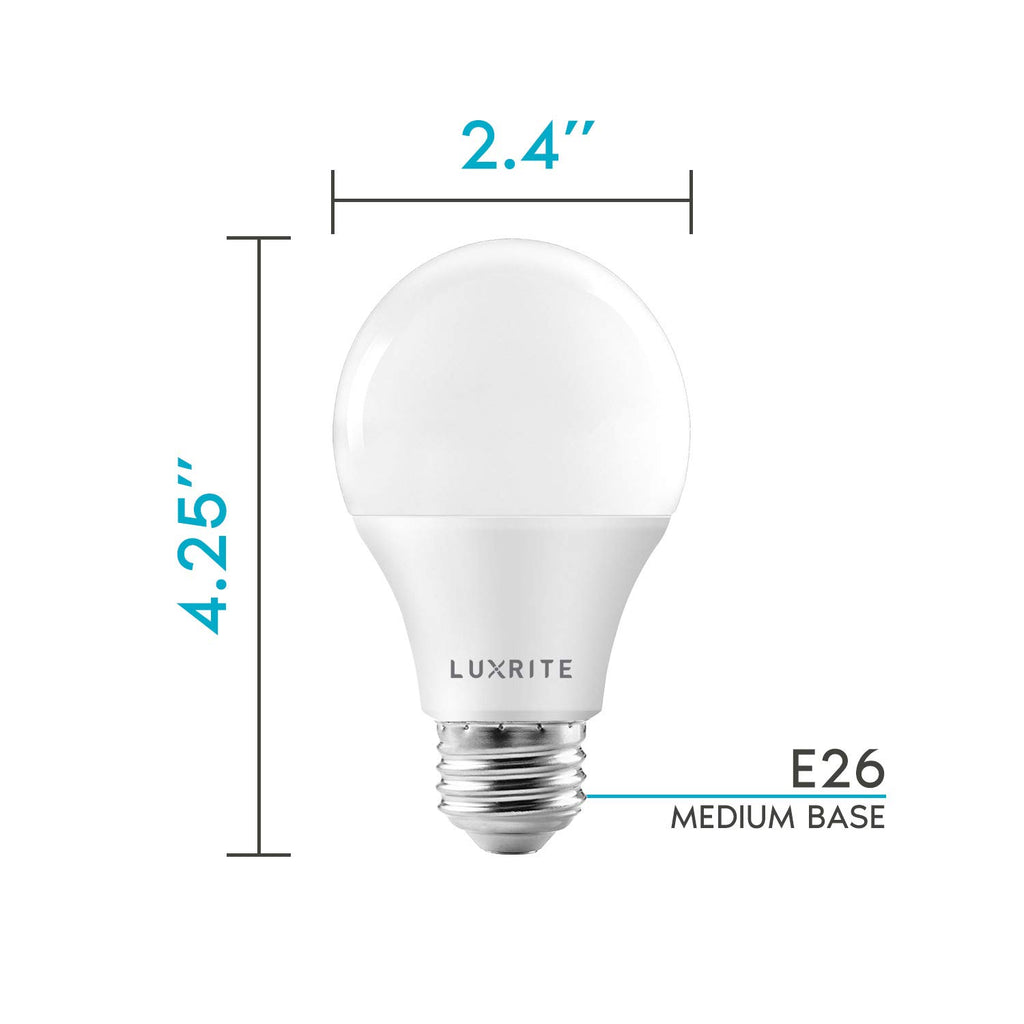LUXRITE A19 LED Bulb 75W Equivalent, 1100 Lumens, 2700K Warm White, Dimmable Standard LED Light Bulbs 11W, Enclosed Fixture Rated, Energy Star, E26 Medium Base - Indoor and Outdoor (12 Pack)
