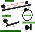 10pcs Matte Black Bathroom Hardware Set