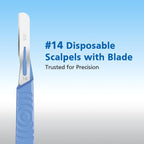 SWANN-MORTON #14 Disposable Surgical Scalpel with Blade - Sterile Dermaplane Blade for Face, Dermaplaning for Women & Men, Beauty Tools for Estheticians - Individually Packed, Box of 10