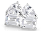 JTV White Cubic Zirconia Rhodium Over Sterling Silver Stud Earrings 5.58ct