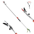 GARTOL Pruner for Garden, Cut Upto 1 Inch & Hold Telescopic Pole Pruner, Fruit Picker with Rotating Blade Head, Lightweight Aluminum Extendable Handle for Tree Branch Cutter, 6.23-10.5 FT, Silver