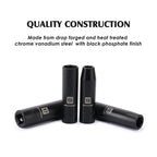 MIXPOWER 11-Piece 1/2-Inch Drive Deep Impact Socket Set, CR-V, Metric, 6 Point, Deep, 10-24mm