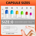 CAPSLogist Vegan Capsules Empty, Size 0 Pill Capsule Separated, 1000 Count Premium Empty Capsules Separated in 2 Bags, cápsulas vacías para rellenar