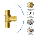 25 Pack 3/4" PEX Fittings, Brass Tee Fittings, for PEX Tubing Pipe