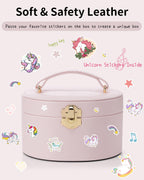 VLANDO Musical Jewelry Box for Girls, Arc Design with Spinning Ballerina Large Compartment for Small Treasures, Plays Canon Melody, Built-In Mirror and Soft Carry Handle, Birthday Christmas Gift