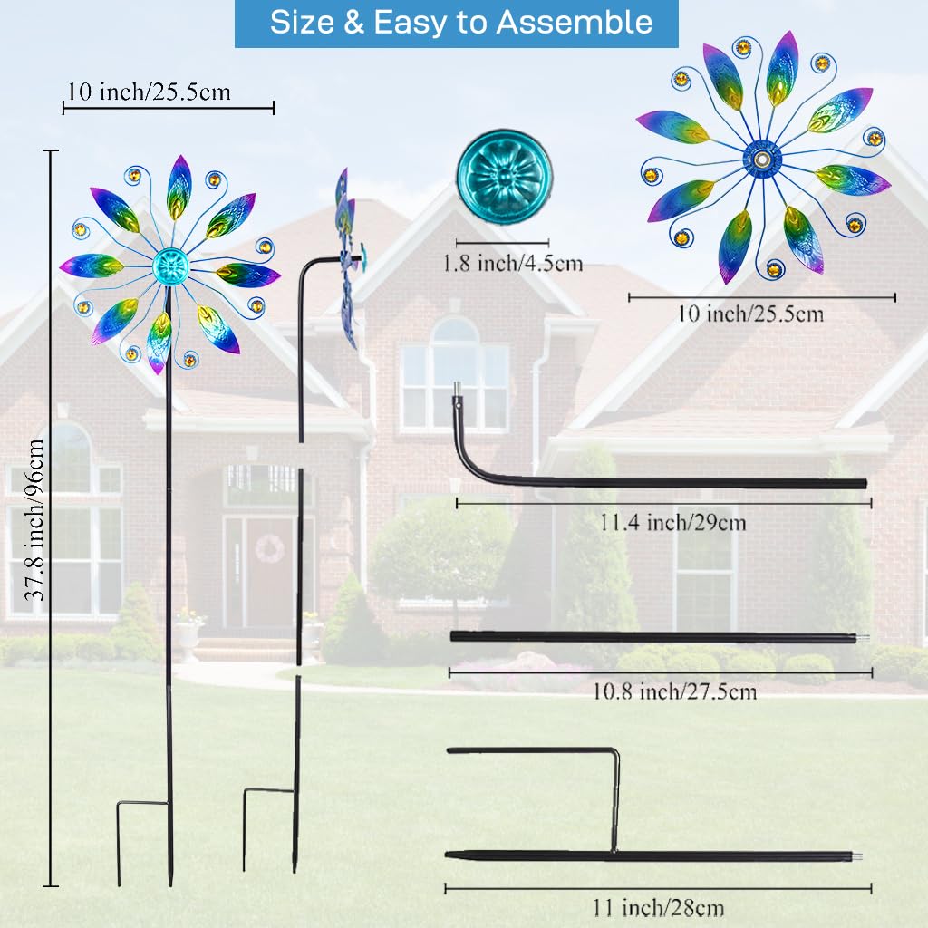 VEWOSTAR 11”Metal Wind Spinners Outdoor,Wind Sculpture for Yard and Garden