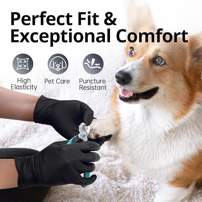 SwiftGrip Black Nitrile Exam Gloves, Disposable Latex Free for Medical, Cooking & Esthetician, Food-Safe Rubber Gloves, Powder Free, Non-Sterile, 1000ct Case (X-Small)