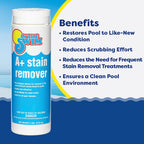 In The Swim A+ Pool Stain Remover - 100% Ascorbic Acid - Professional-Grade Metal & Organic Stain Treatment - 2 Pound