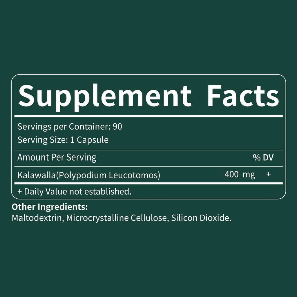 Fuenvegtal Polypodium Leucotomos Extract Capsules, Herbal Supplements Support Immune System, Skin Health, and Free Radicals Defense, Lasts 3 Months. 90 Count