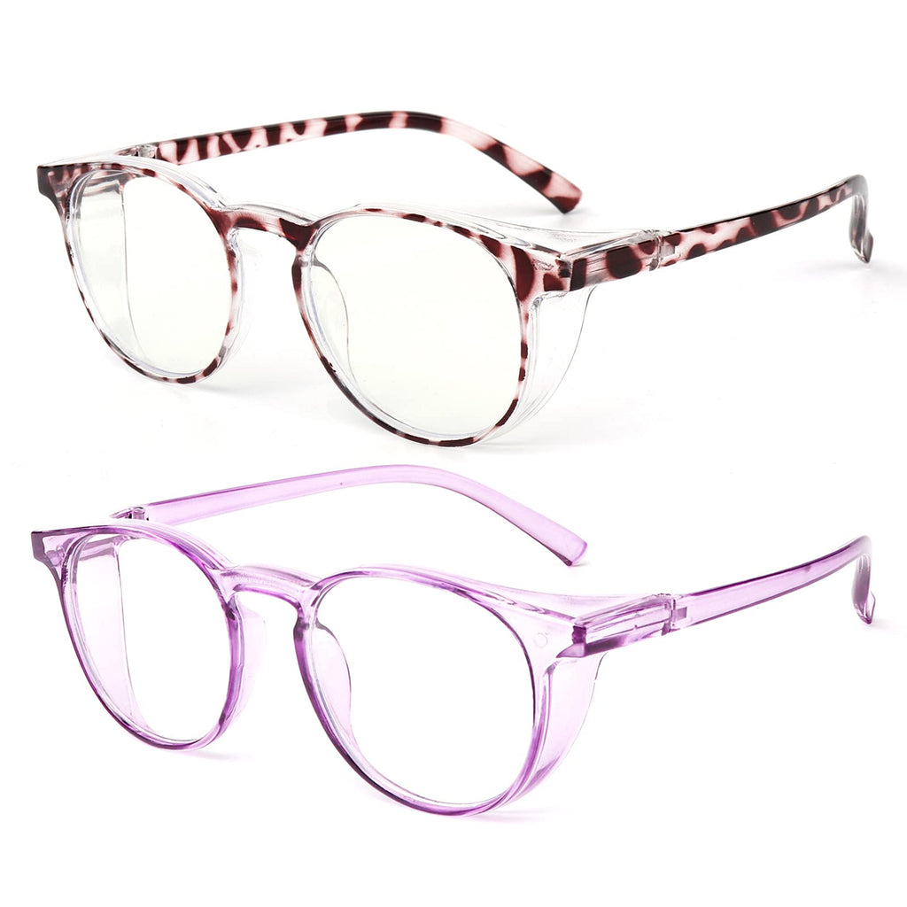 Outray 2 Pair Safety Glasses Clear Impact Resistant Bifocal Reading Glasses Non-Slip Wrap Around