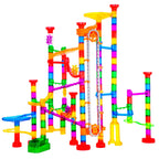 247Pcs Marble Run with Motorized Elevator, Construction Building Blocks Toys with 30 Glass Marbles and 30 Glow in The Dark Marbles, STEM Gifts for Boys and Girls