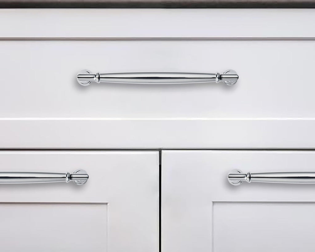khtumeware 10 Pack 3 Inch(76mm) Polished Chrome Cabinet Pulls Heavy Duty Solid Cabinet Handles Kitchen Cabinet Hardware for Cupboard Drawer Handles