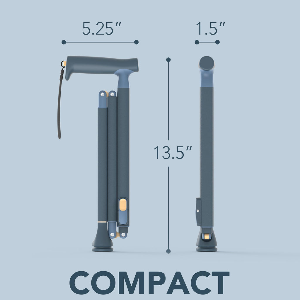 Michael Graves Quick Fold Walking Cane for Men and Women - Foldable Walking Stick for Stability and Style - Collapsible Folding Cane - Walking Sticks for Seniors & Adults