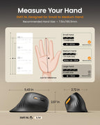 ProtoArc EM11 NL Wireless Ergonomic Vertical Mouse, Rechargeable, Black