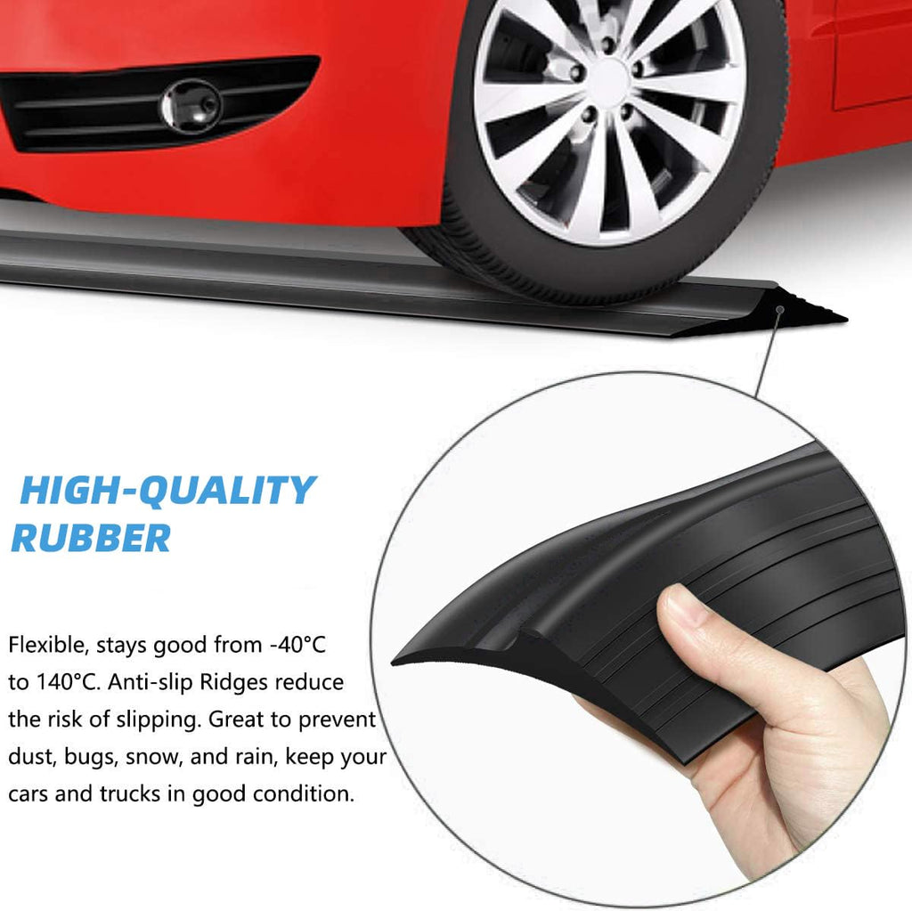 Jin&Bao Universal Garage Door Threshold Seal Strip 16FT Kit, Bottom Waterproof Rubber Weather Stripping Replacement（Black, 1 Adhesive）
