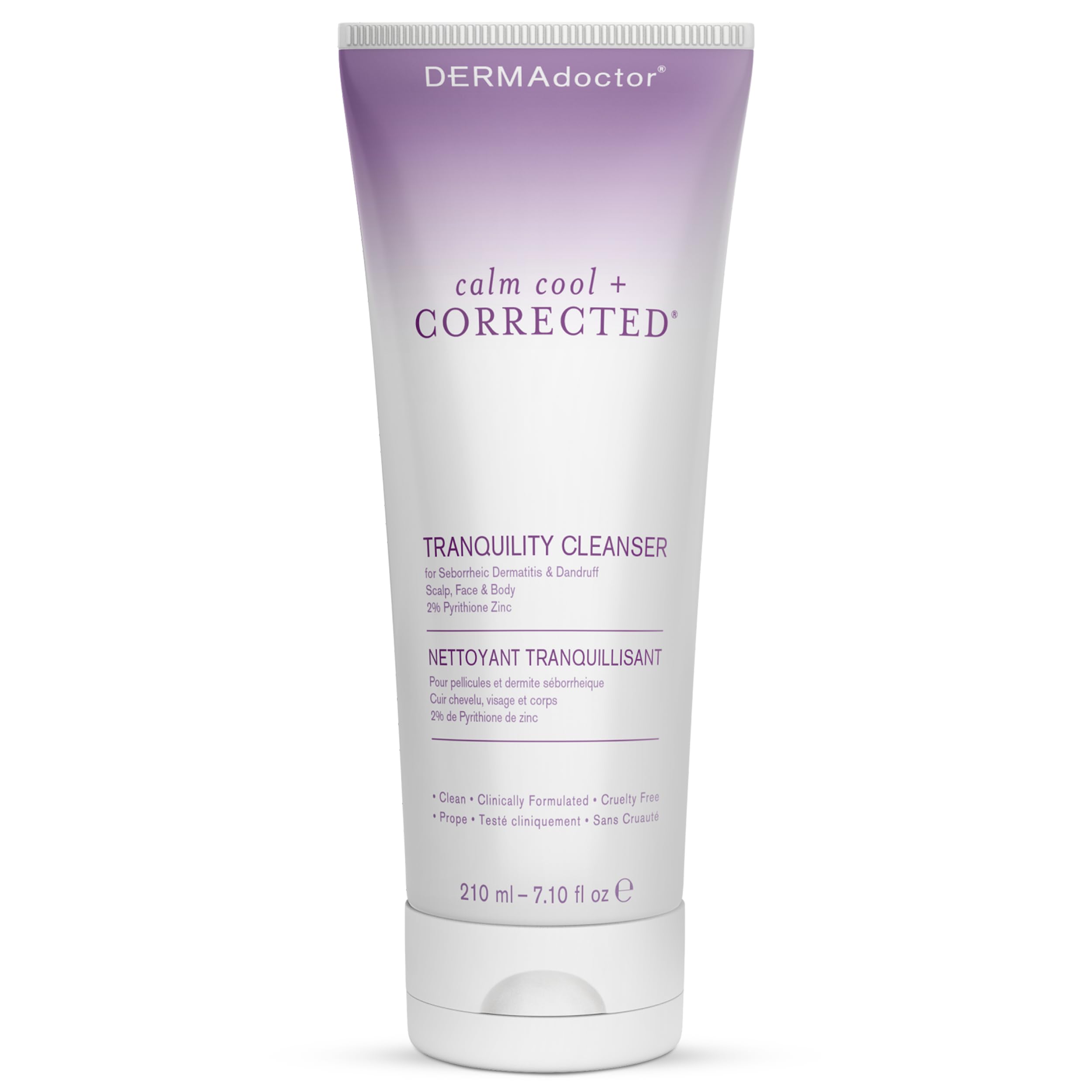 DERMAdoctor Tranquility Cleanser Dermatologist Formulated 2% Pyrithione Zinc for face body & Scalp - 7.10 oz