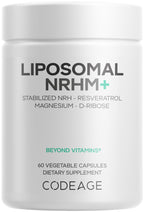 Codeage Liposomal NRHM+ Supplement - NRH Hydrogen Malate 300 mg, Resveratrol, D-Ribose & Quercetin - Vitamin C, Magnesium & Zinc - Liposomal Delivery - Non-GMO - 60 Capsules