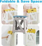 Foldable Bath Shower Safety Chair Seat Grey, Foldable and Anti-Slip Bench Bathtub Stool for Elderly or Seniors (Foldable ShowerChair 15.7" H Grey, Seat Size 12.4" x 8.3“