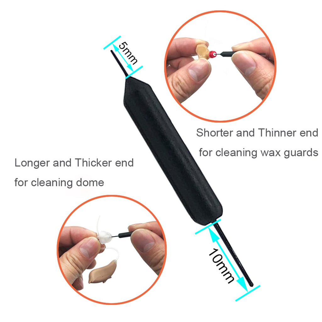 MiniFit Power Domes for Oticon Hearing Aids - 8mm Replacement Domes for Oticon Mini RITE Hearing Aids with Cleaning Brush Tools Kit and Carry Case (8mm)