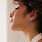 SLUYNZ Sterling Silver Spike Small Hoop Earrings for Women Teen Girls Geometric Hoop Earrings Huggie Drop (A-SILVER)