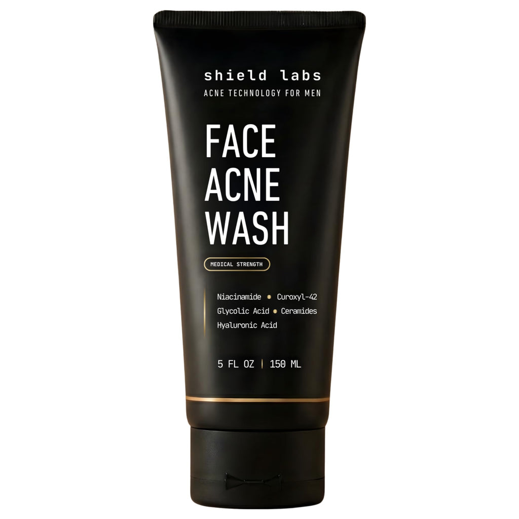 Shield Face Wash for Men and Boys, Deep Clean Gel Formula with Balancing Botanicals, Unscented, 5.1 oz, Pack of 2