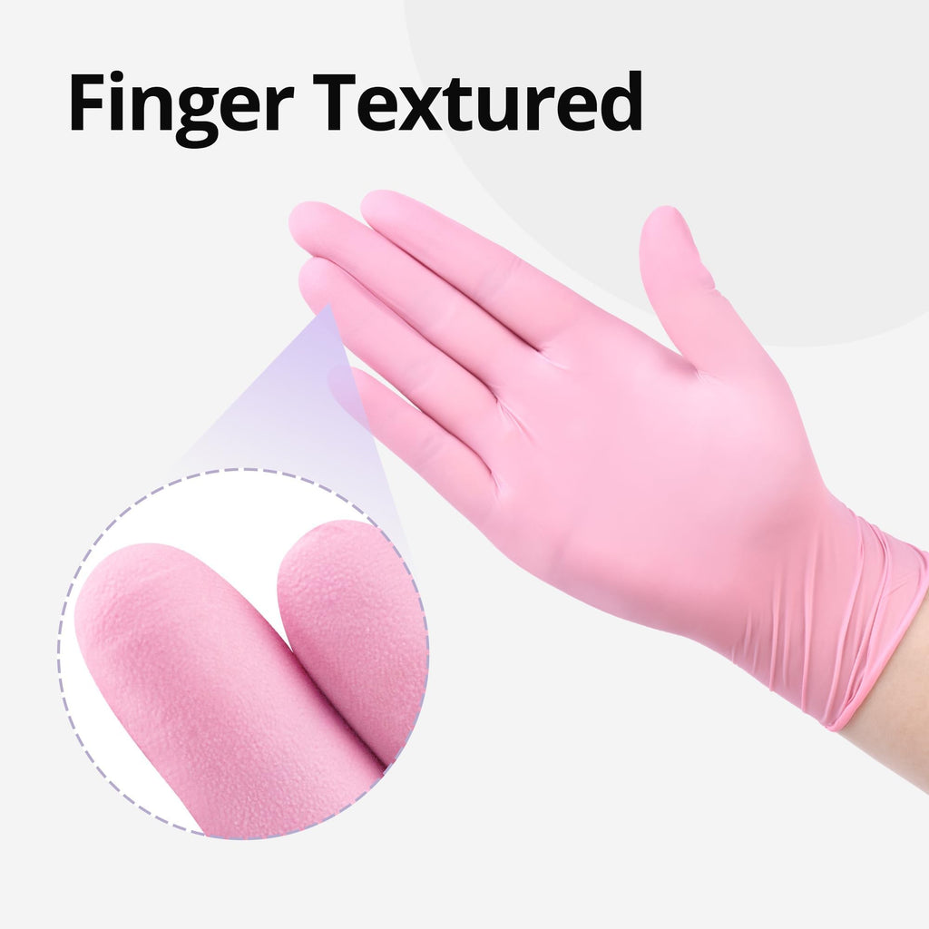 SwiftGrip Nitrile Exam Gloves, 4 Mil, Large, Cherry Blossom, Food Safe Gloves Disposable Latex Free, Powder Free for Cleaning Supplies, Esthetician, Hair Dye, Tattoo Supplies (Box of 1000)