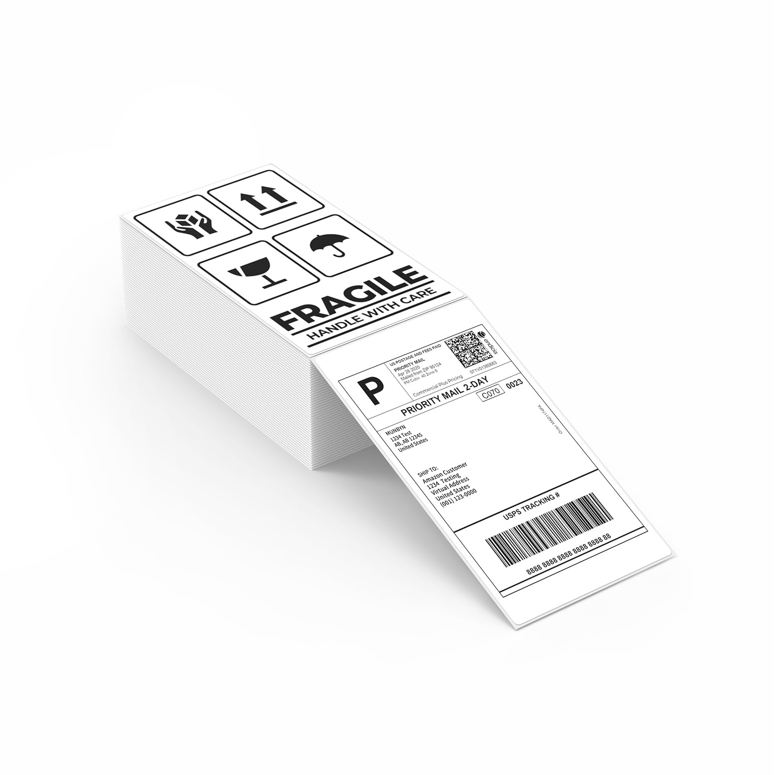 MUNBYN 3x5 Thermal Labels, 500 Sheets/1 Stcak, White