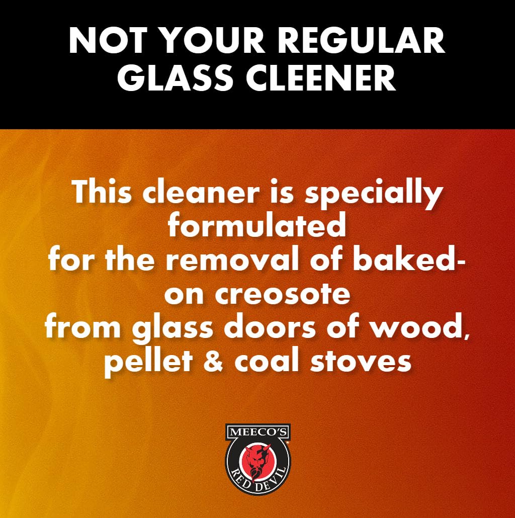MEECO'S RED DEVIL 701 Wood Stove Glass Cleaner - Removes Creosote, Soot & Smoke from Wood, Pellet, Coal Stoves & Fireplace Inserts (2 Pack, 16 fl oz Each) - Made in the USA