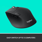 Logitech M720 Triathalon Full Size Multi-Device Wireless Mouse - Black