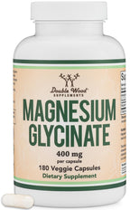 Magnesium Glycinate 400mg | 180 Capsules | Sleep, Muscle, & Heart Support | Vegan, Third Party Tested, Gluten Free, Non-GMO, by Double Wood Supplements
