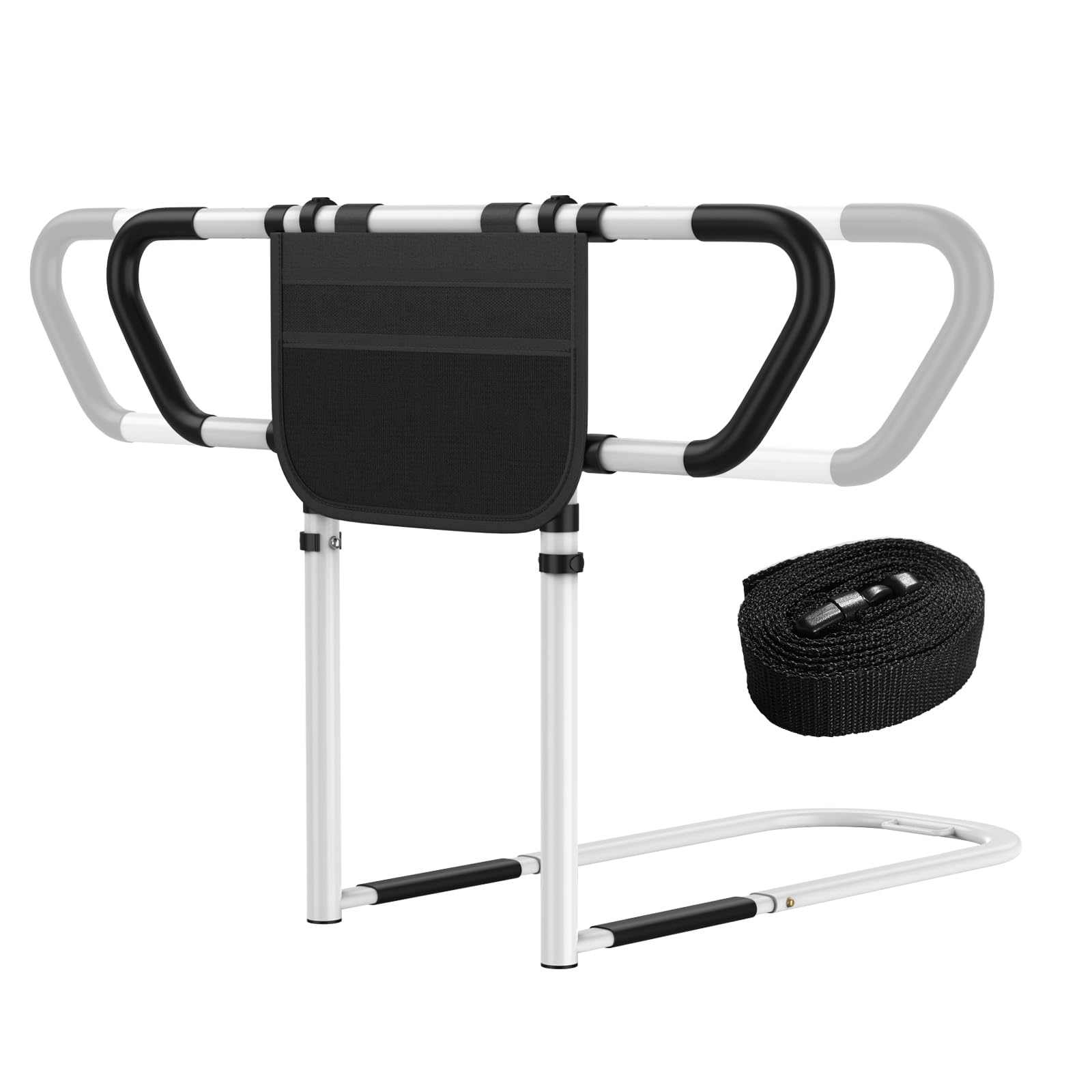Ksconfy Bed Rails for Elderly Adults Safety - ASTM F3186-17 Certified 400lbs Capacity Adjustable Bed Assist Rail with Non-Slip Handles & Storage Bag, Fits Twin/Full/Queen/King Beds