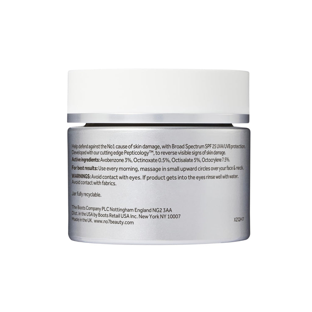 No7 Future Renew Damage Reversal Face Cream with SPF 25 - Anti Aging Face Moisturizer with Skin Firming Benefits - Formulated with Peptide Technology to Protect, Repair & Intensely Hydrate (1.69 Oz)