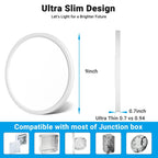 Fairdeer LED Flush Mount Ceiling Light,9Inch 18W,3000K/3500K/4000K/5000K/6500K 5 Color Temperatures Ceiling Light Fixture for Kitchen Porch Hallway Bedroom Bathroom and Closet,White