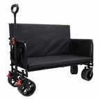 Collapsible Foldable Wagon Cart with Wheels 240L Capacity Folding Sports Wagons, 560LBS Load Large 3-in-1 Grocery Heavy Duty Carts for Sand, Beach, Camping, Fishing