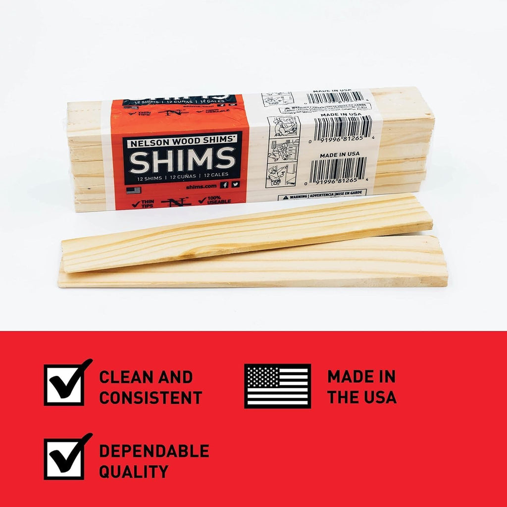 Nelson Wood Shims 8" 24 Pack - Kiln Dried Wood