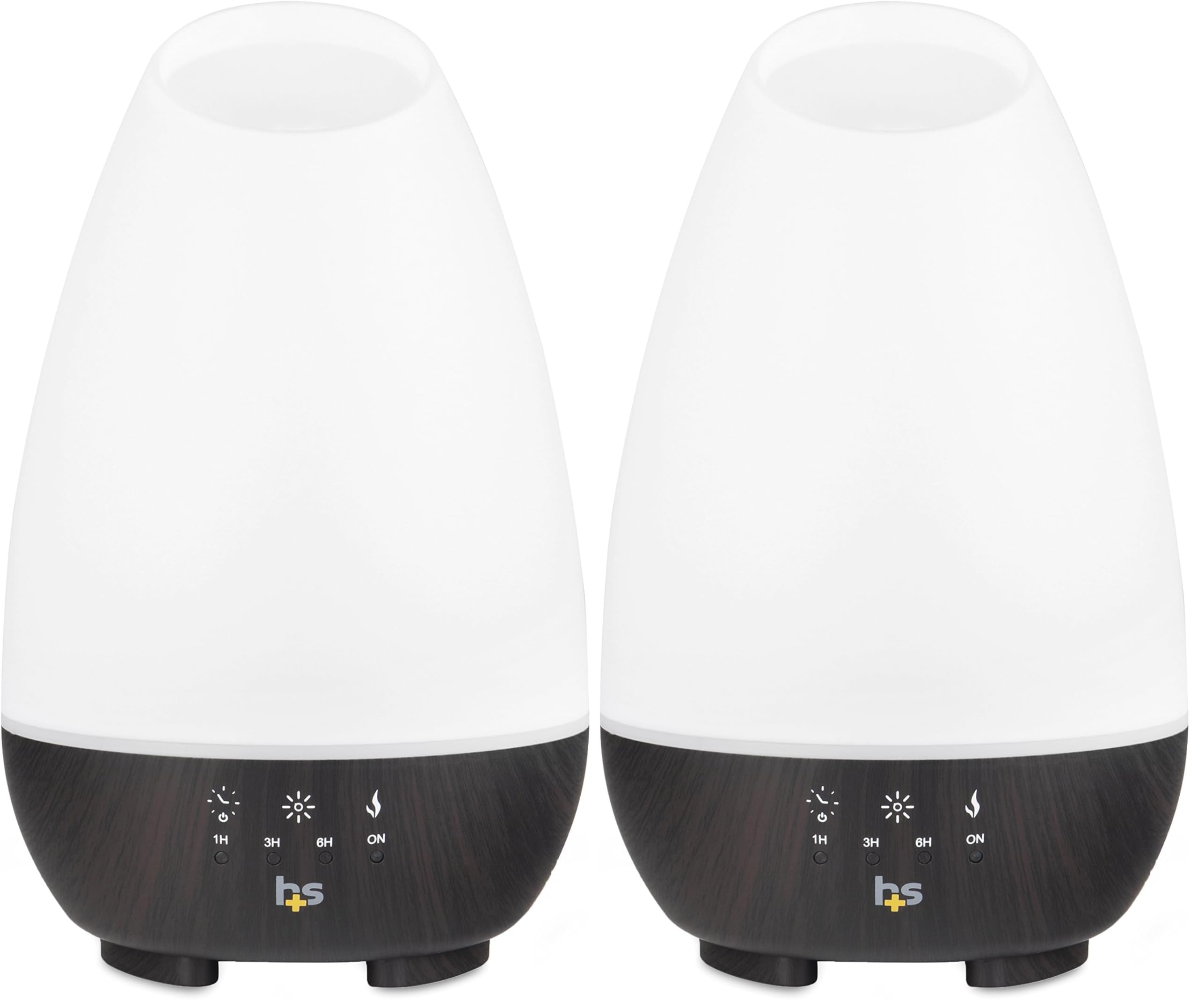HealthSmart Essential Oil Diffuser, 500ML, Large Room Coverage | Adjustable Timer | Multiple Mist Modes | 7 LED Colors | Pack of 2
