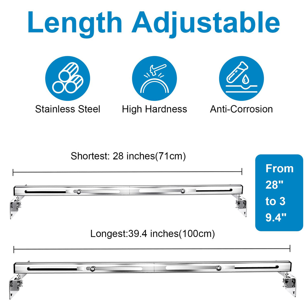 Tuykay Undermount Sink Mounting Support Brackets Kitchen- Adjustable Stainless Steel Sink Installation Parts Kit for Heavy Duty(900 lb Load-Bearing) Undermount Bathroom Sinks(28-39.4 inches,71-100cm)