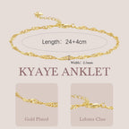 KYAYE 14K Gold Anklets for Women Ankle Bracelet for Women Singapore Chain